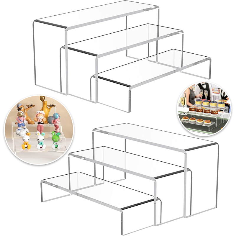 Display Risers Set - Exhibidores Acrílicos, 1 Juego de 3