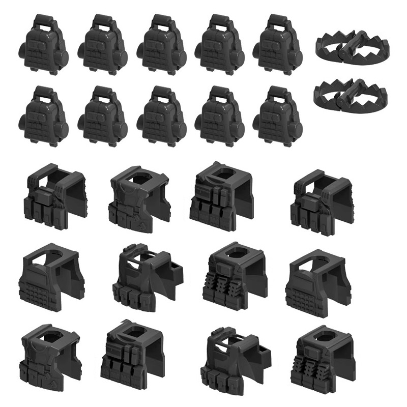 Lego Minifigure Holder - MOC-armadura militar, chaleco táctico, peto, soldado,