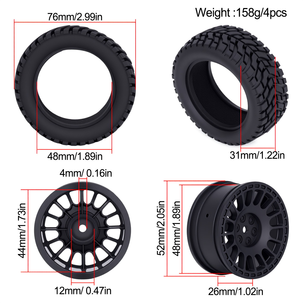 Neumáticos de Rally de plástic - Tamiya Model Rc Car reseña y precio